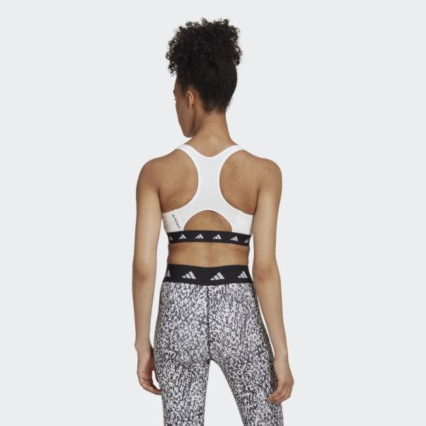 Soutien-gorge Techfit à Maintien Moyen Powerreact Training Blanc Adidas