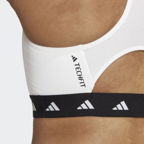 Soutien-gorge Techfit à Maintien Moyen Powerreact Training Blanc Adidas