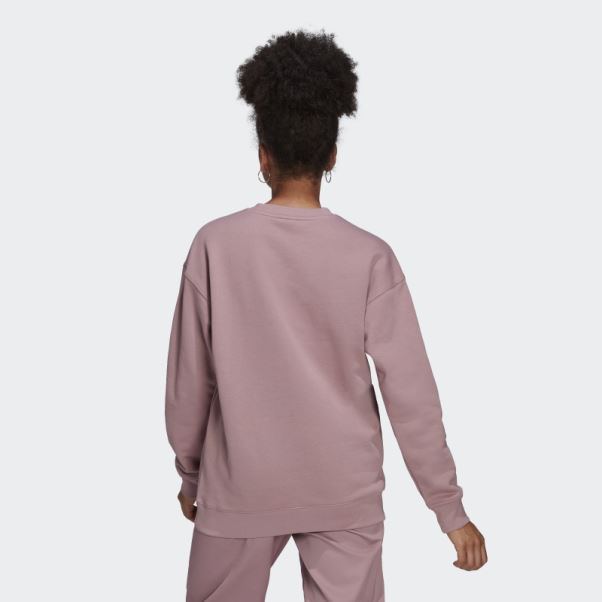 Sweat Ras Du Cou Adidas Mauve Trèfle