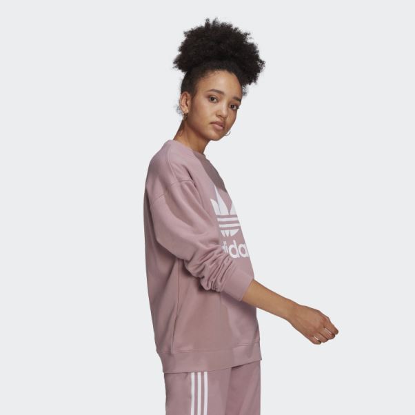 Sweat Ras Du Cou Adidas Mauve Trèfle