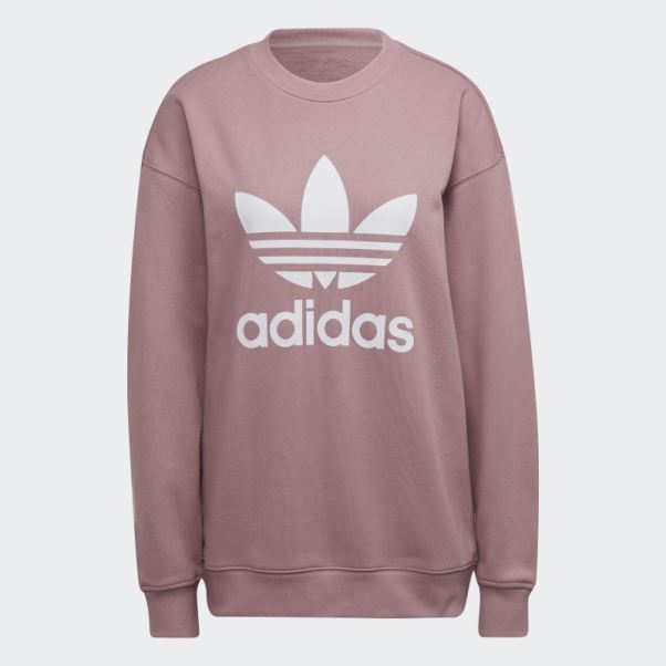 Sweat Ras Du Cou Adidas Mauve Trèfle