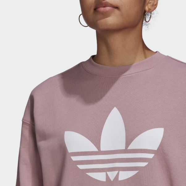 Sweat Ras Du Cou Adidas Mauve Trèfle