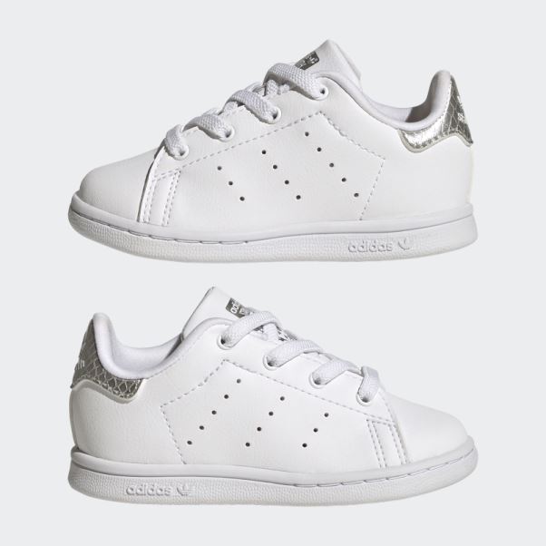 Chaussures Adidas Stan Smith Mode Argent