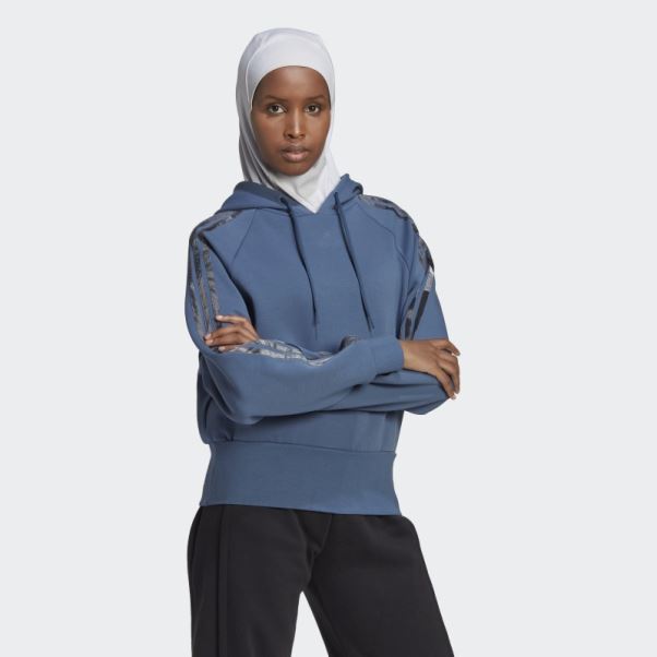 Sweat à Capuche Imprimé Adidas Steel