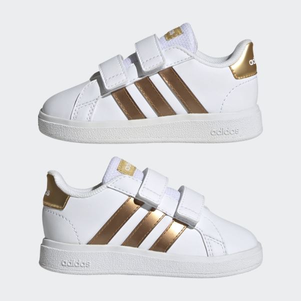 Chaussures à Scratch Adidas Grand Court Lifestyle Court Blanc