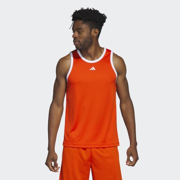 Adidas Legends Basketball 3-stripes Débardeur Fashion Orange