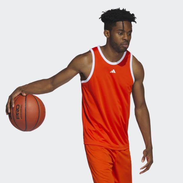 Adidas Legends Basketball 3-stripes Débardeur Fashion Orange