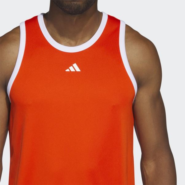 Adidas Legends Basketball 3-stripes Débardeur Fashion Orange
