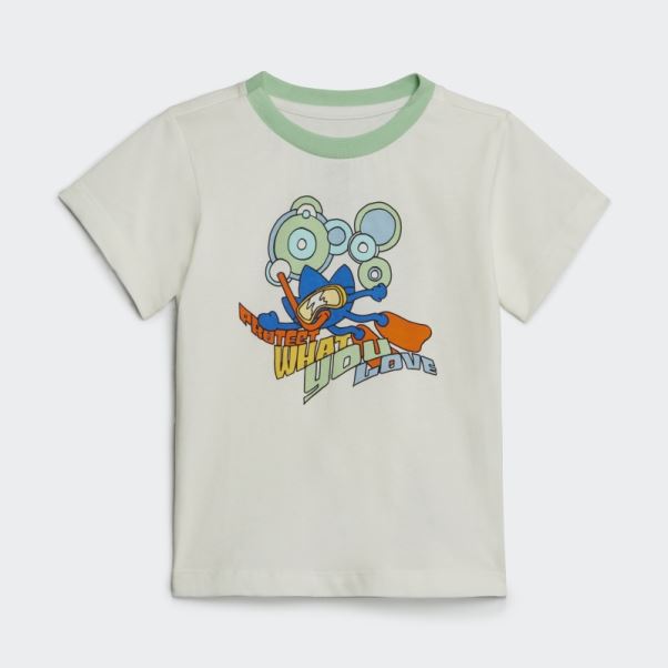 Ensemble Short Et T-shirt Adidas Blanc Imprimé Graphique