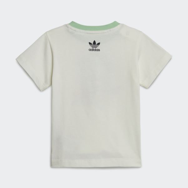 Ensemble Short Et T-shirt Adidas Blanc Imprimé Graphique