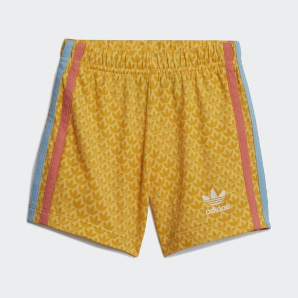 Ensemble Short Et T-shirt Adidas Blanc Imprimé Graphique