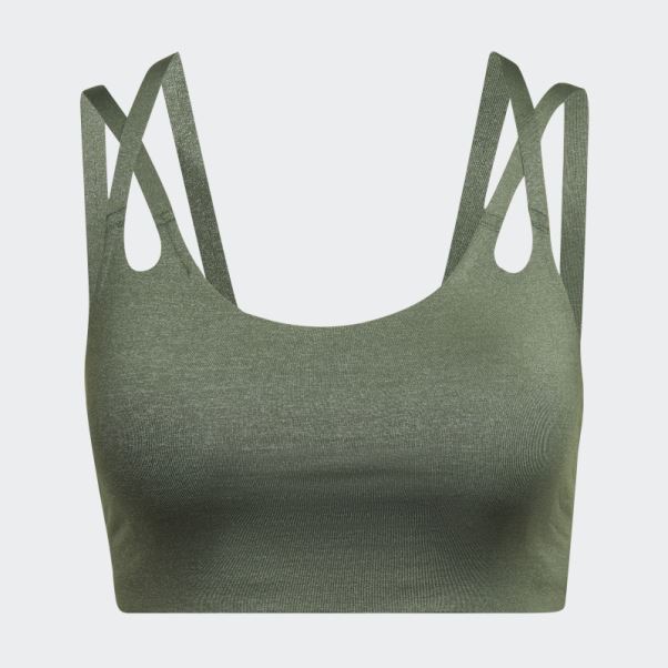 Soutien-gorge De Yoga Luxe Studio Light-support Fire Oxyde Vert Adidas