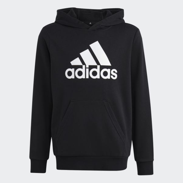 Sweat à Capuche En Coton Adidas Gros Logo Essentials Noir