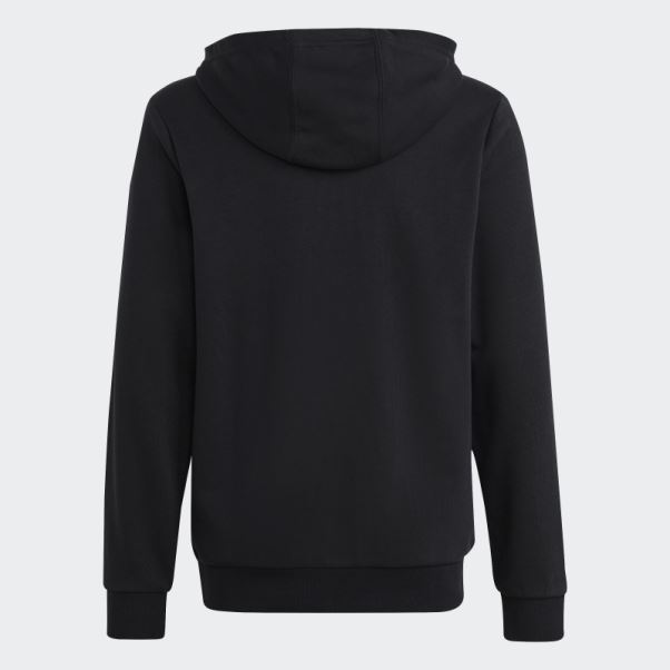 Sweat à Capuche En Coton Adidas Gros Logo Essentials Noir