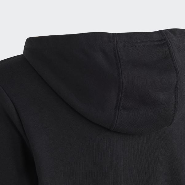 Sweat à Capuche En Coton Adidas Gros Logo Essentials Noir