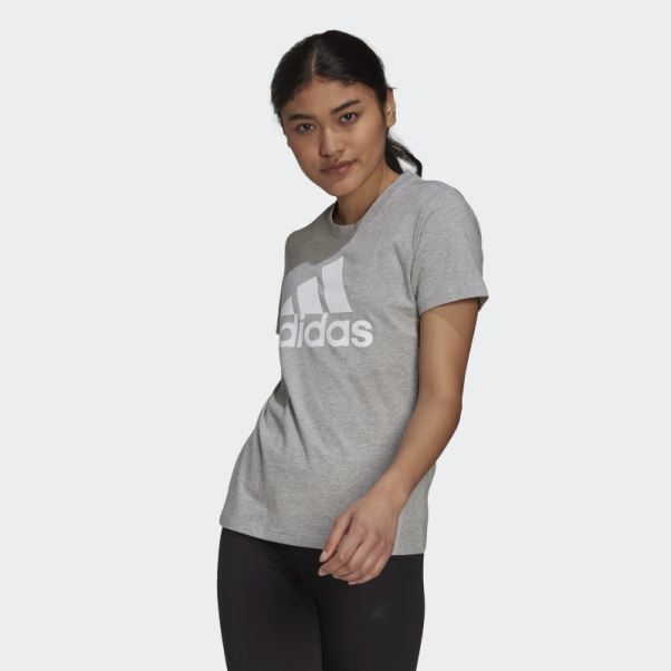 T-shirt Logo Adidas Essentials Gris Moyen
