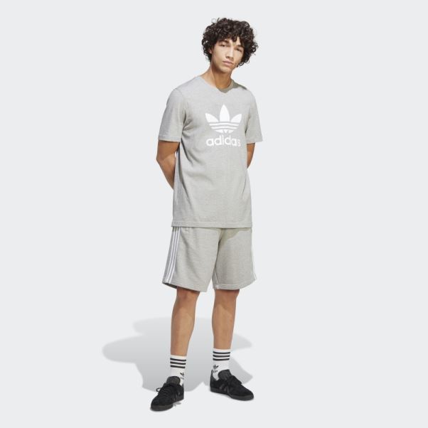 Tee Shirt Adicolor Classics Trèfle Gris Moyen Adidas