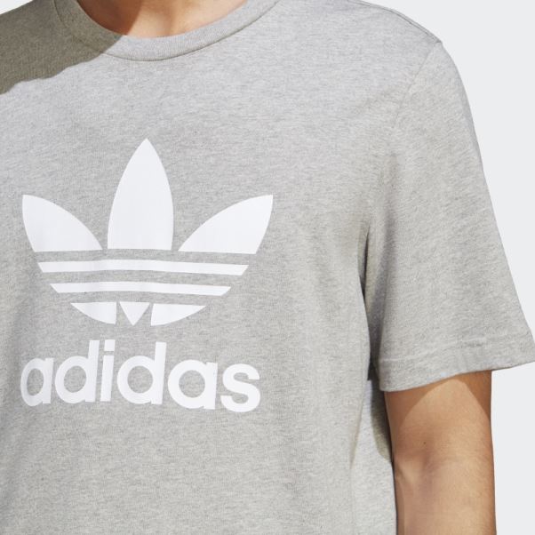 Tee Shirt Adicolor Classics Trèfle Gris Moyen Adidas