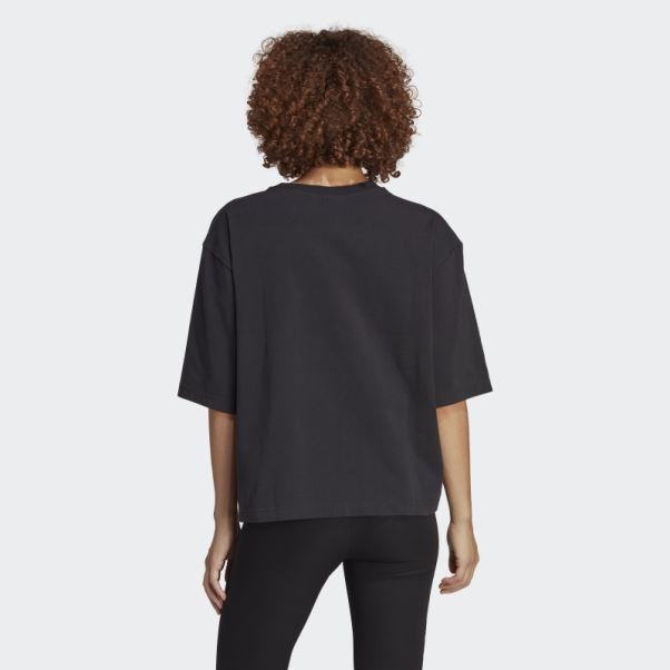 T-shirt Adidas Originals Trèfle Pied-de-poule Noir