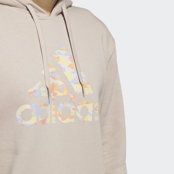 Sweat à Capuche Camouflage Adidas Sportswear Taupe
