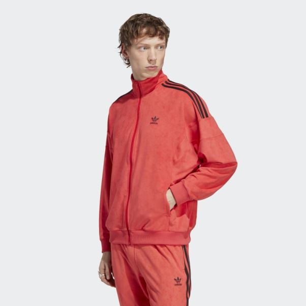Veste De Survêtement En Peluche Adidas Adicolor Classics Rouge