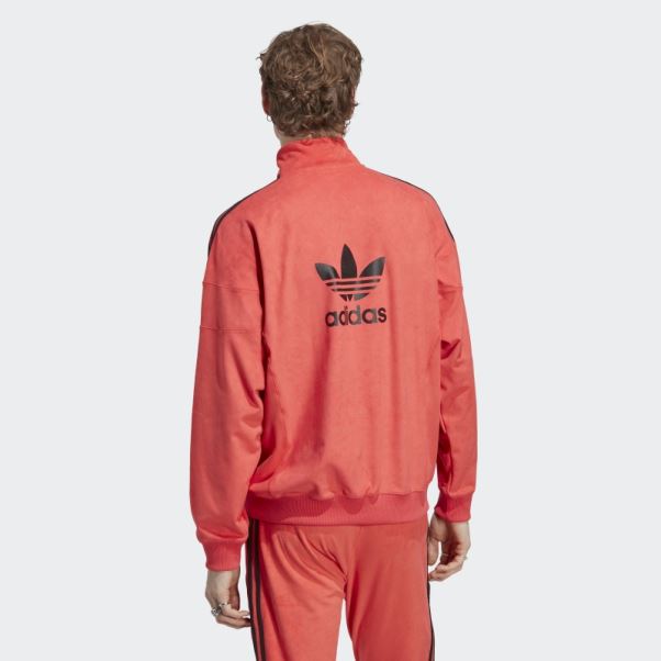 Veste De Survêtement En Peluche Adidas Adicolor Classics Rouge