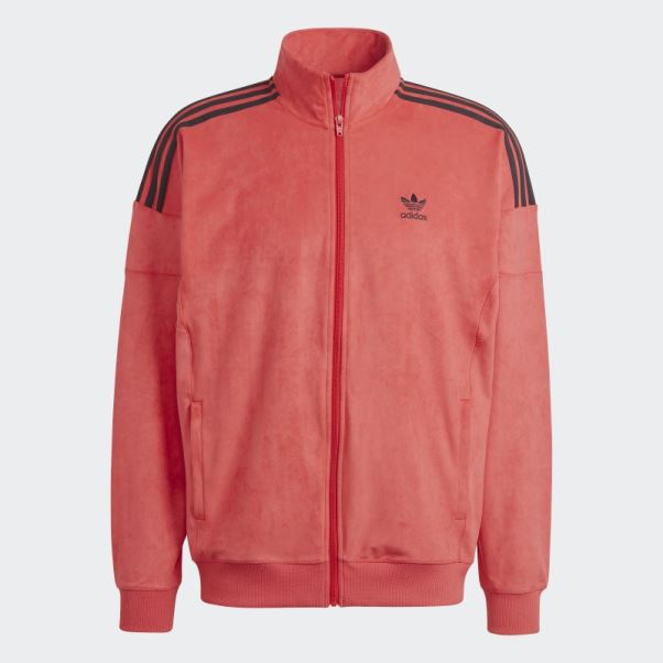 Veste De Survêtement En Peluche Adidas Adicolor Classics Rouge