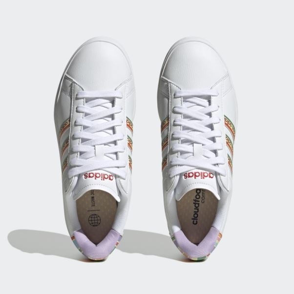 Adidas Grand Court Cloudfoam Lifestyle Court Confort Chaussures Rouge Luxuriant