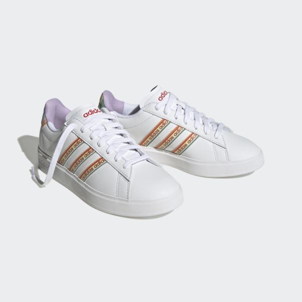 Adidas Grand Court Cloudfoam Lifestyle Court Confort Chaussures Rouge Luxuriant