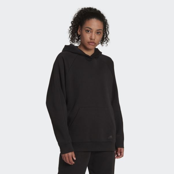 Tout Szn Polaire Boyfriend Sweat à Capuche Noir Adidas