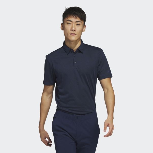 Adidas Polo De Golf En Jacquard Texturé Bleu Marine