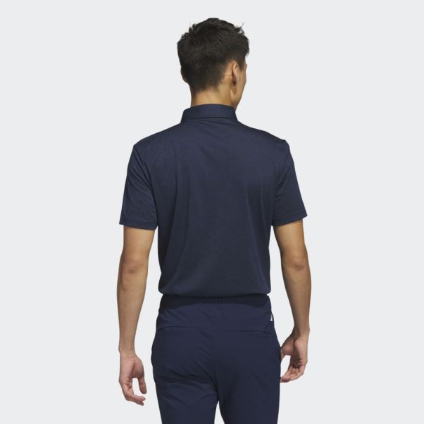 Adidas Polo De Golf En Jacquard Texturé Bleu Marine
