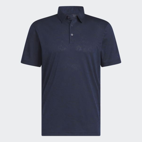 Adidas Polo De Golf En Jacquard Texturé Bleu Marine