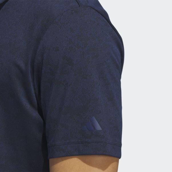 Adidas Polo De Golf En Jacquard Texturé Bleu Marine