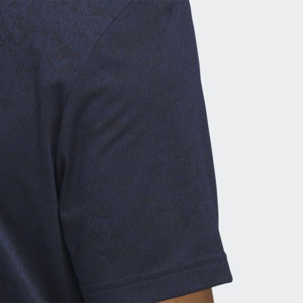 Adidas Polo De Golf En Jacquard Texturé Bleu Marine