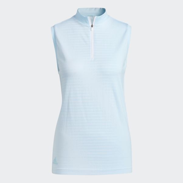 Polo Sans Manches Adidas Primeknit Bleu