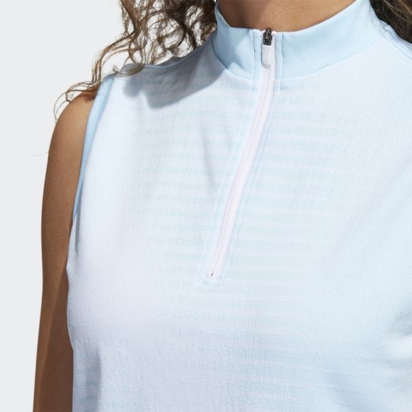 Polo Sans Manches Adidas Primeknit Bleu