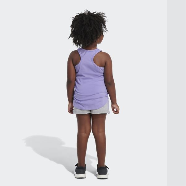 Tank Ft Short Set Chi Violet Clair Adidas