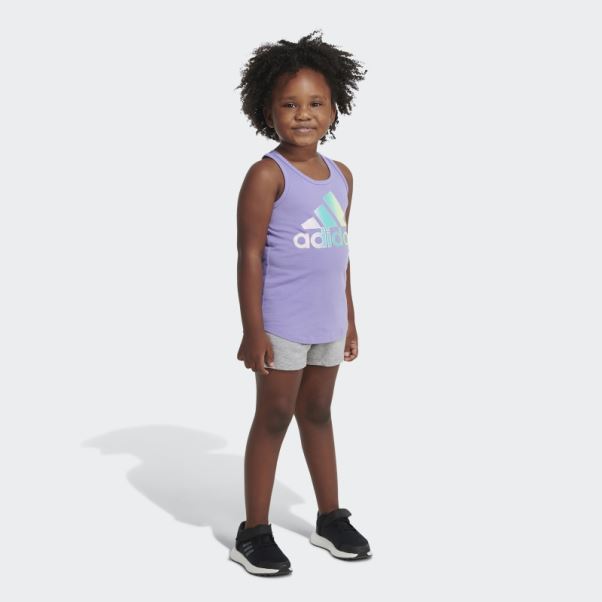 Tank Ft Short Set Chi Violet Clair Adidas