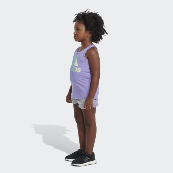 Tank Ft Short Set Chi Violet Clair Adidas