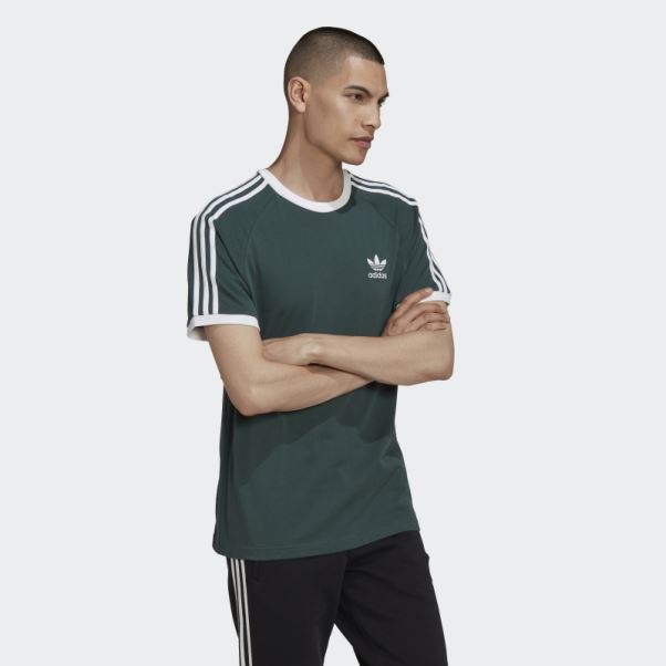 Adidas Adicolor Classics 3-stripes Tee Vert Minéral