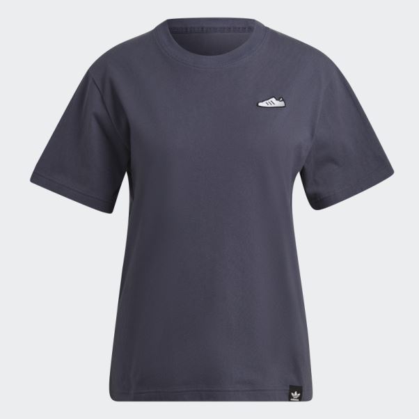 T-shirt Brodé Adidas Bleu Marine