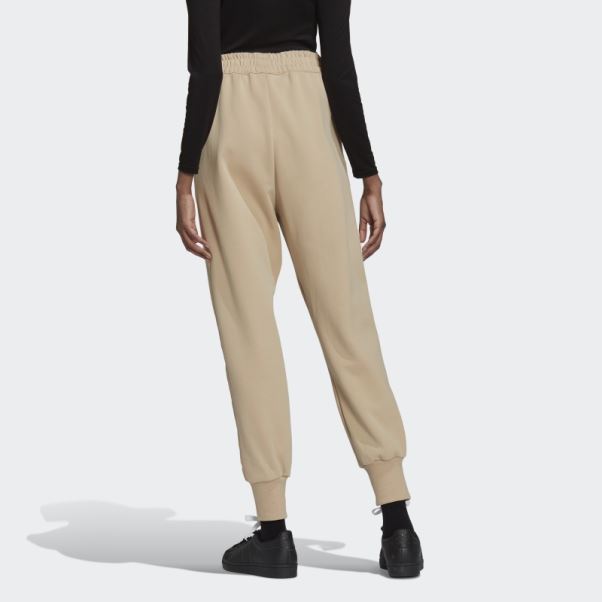 Pantalon Adidas Toujours Original Beige Avec Revers à Lacets