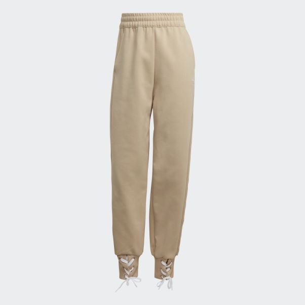 Pantalon Adidas Toujours Original Beige Avec Revers à Lacets
