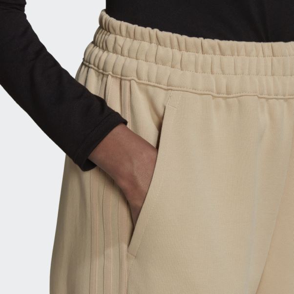 Pantalon Adidas Toujours Original Beige Avec Revers à Lacets