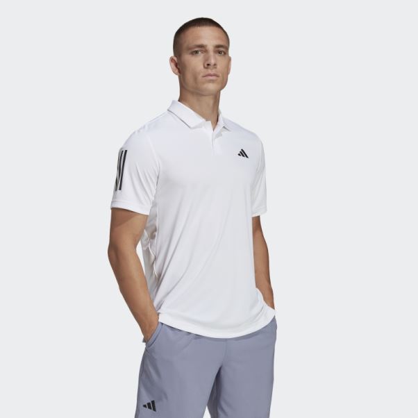 Polo De Tennis Adidas Club 3 Bandes Blanc