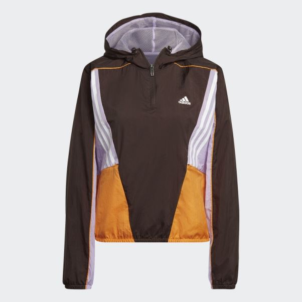 Adidas Sweat à Capuche Hyperglam Marron Foncé