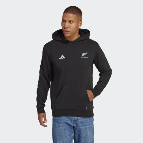 Sweat à Capuche Supporters Rugby All Blacks Adidas Noir