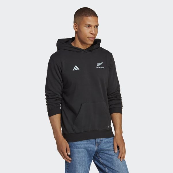 Sweat à Capuche Supporters Rugby All Blacks Adidas Noir