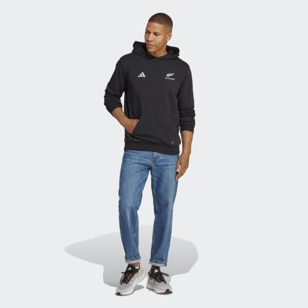 Sweat à Capuche Supporters Rugby All Blacks Adidas Noir
